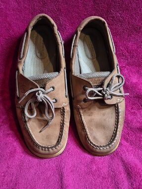Sperry Tan Nubuck Leather Deck Shoes
